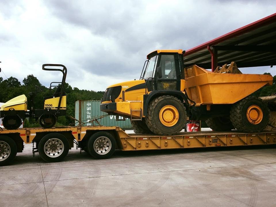 A dump truck serviced by Hwy Tire