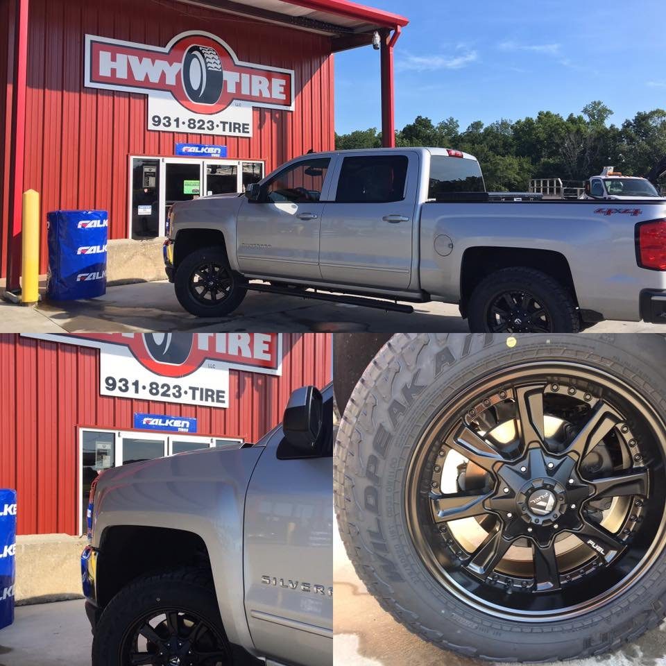 A Chevy Silverado at Hwy Tire