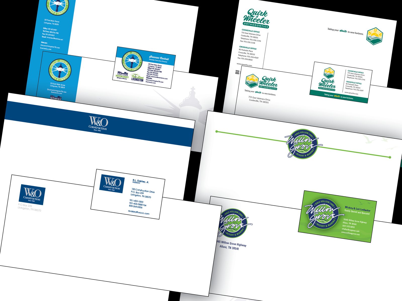 Business cards, envelopes, and letterhead
