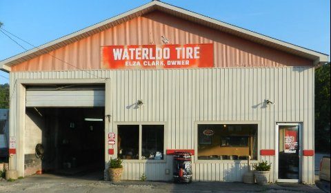 The Waterloo Tire Service storefront on West Main Street
